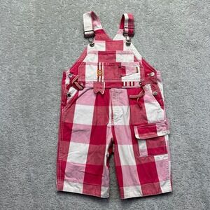 VINTAGE Oilily Overalls Kids Size 116 Pink White Plaid Check Cotton Playwear